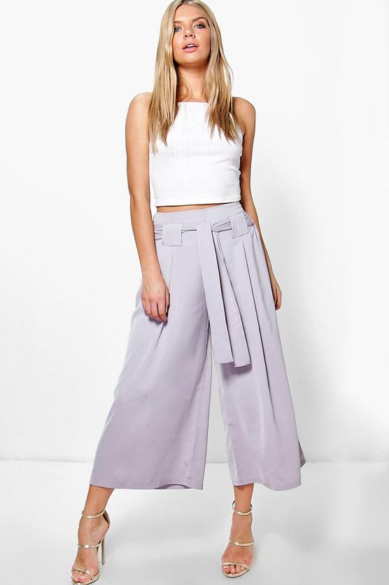 Roza Belted Woven Wide Leg Culottes